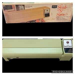 Vintage SEARS Seal-N-Save Food Sealer New Old Stock Open Box Avocado
